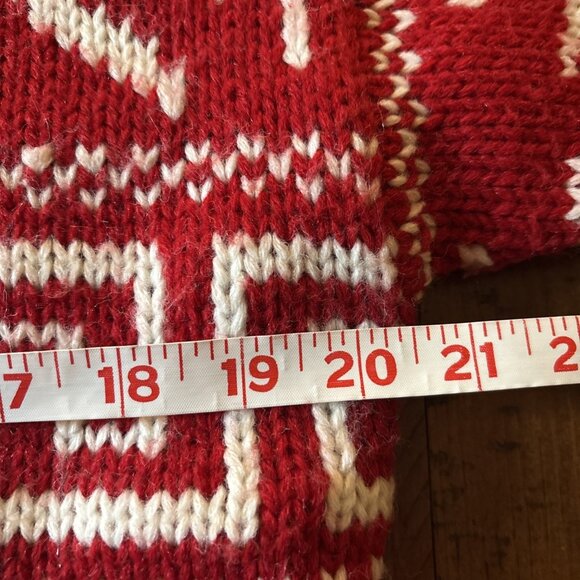 Vintage Bravo Red Fair Isle Christmas Sweater See Size Medium - Picture 5 of 6